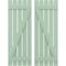 Ekena Millwork Americraft 5-Board (2 Batten) Wood Spaced Board-n-Batten Shutters w/ Z-Bar, ARW102SB519X77SGH, PR ARW102SB519X77SGH - alternate 1
